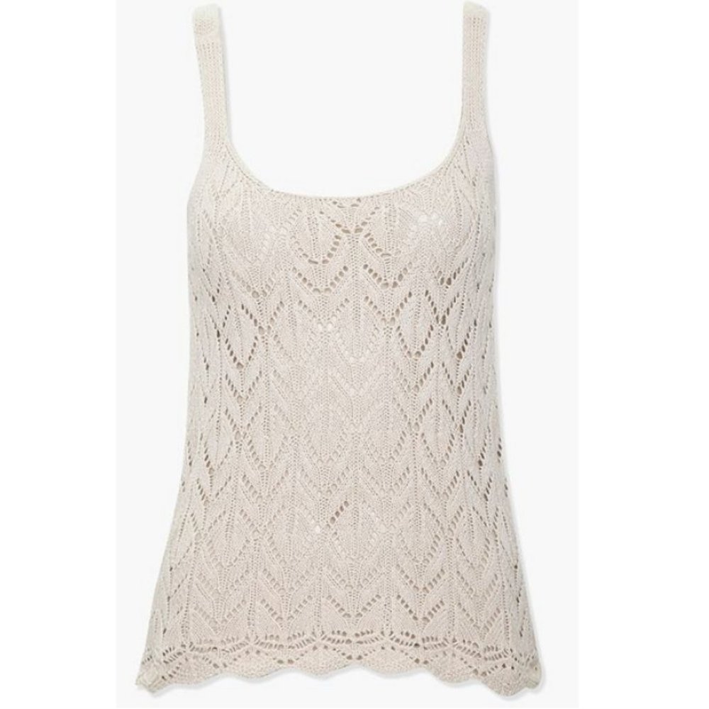 Angel Kiss Scalloped Open-Knit Crochet Cami